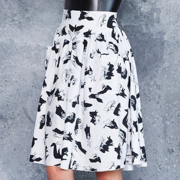 Blackmilk Dresses & Skirts - Shadow Puppet Yoke Midi Skirt Black Milk Medium
